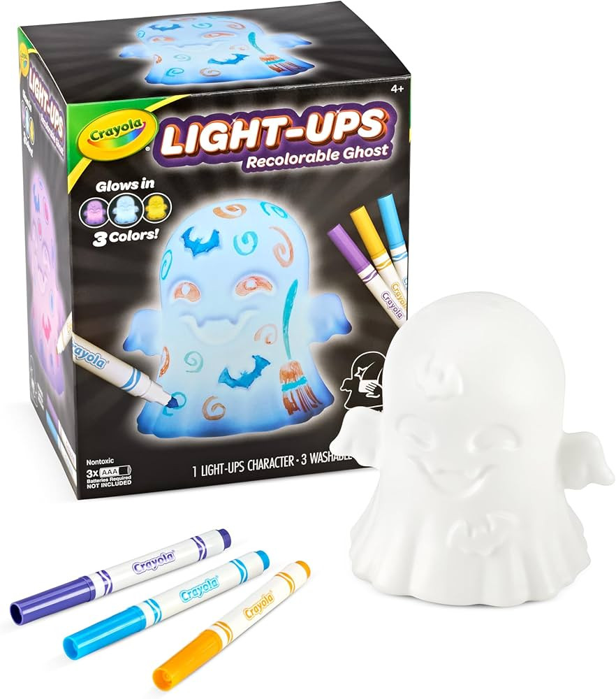 Crayola Light-Ups - Ghost, Light Up Toy Ghost, Reusable Coloring Halloween Toy, Cute Halloween Ghost Decor, Glow in The Dark | Amazon (US)