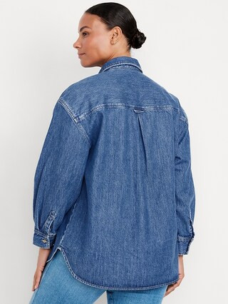 Boyfriend Button-Down Jean Tunic | Old Navy (US)