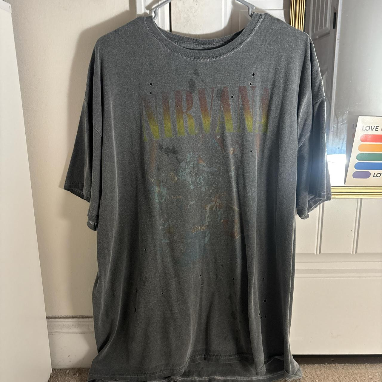 Nirvana one size graphic t shirt. Some grease stains... | Depop | Depop US