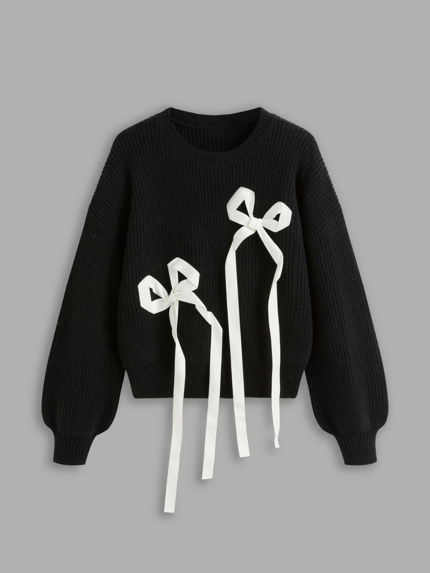 Knit Bowknot Oversized Sweater | Cider
