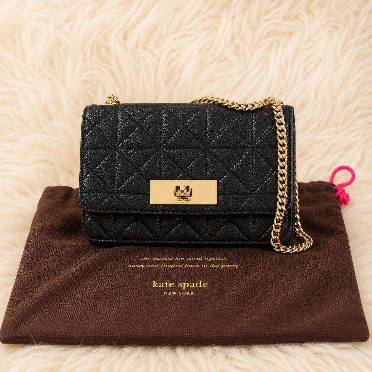 Kate Spade New York Women's Party Bag - Black/Gold | Depop US