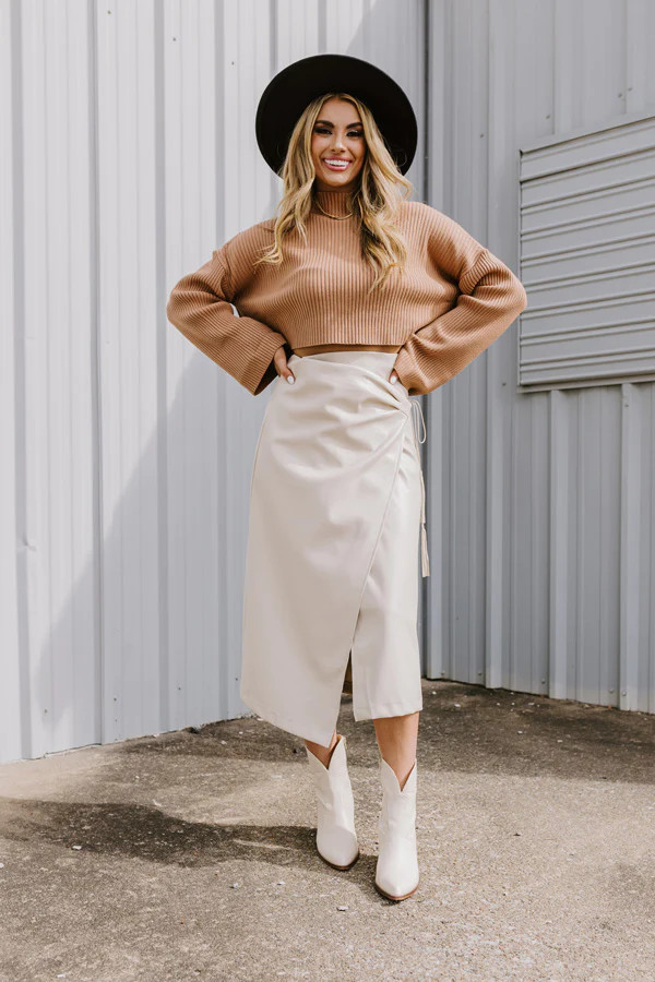 Moment Of Inspiration Faux Leather Skirt | Impressions Online Boutique