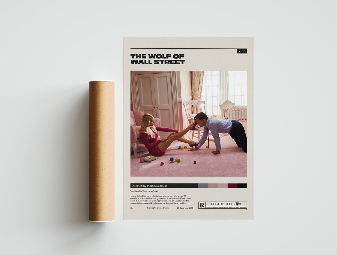 The Wolf of Wall Street | Martin Scorsese | Minimalist Movie Poster | Vintage Retro Art Print | C... | Etsy (US)