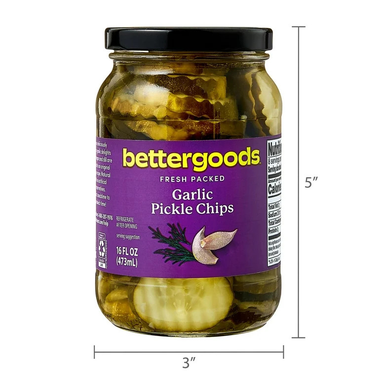 bettergoods Garlic Pickle Chips, 16 fl oz Jar | Walmart (US)