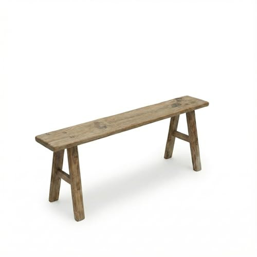 Handmade Wooden Entryway Bench - Vintage Noodle Style for Living Room, Bedroom, or Hallway - Dura... | Amazon (US)