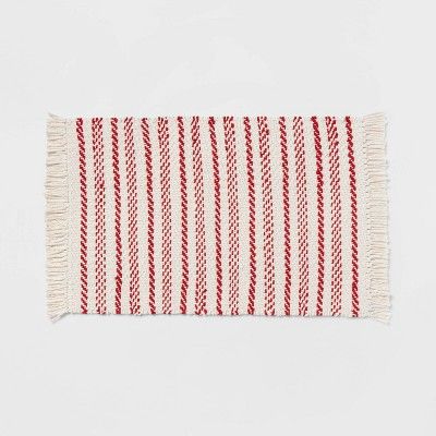 34" x 20" Striped Rug Red - Threshold™ | Target
