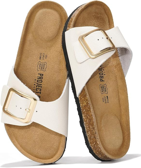Project Cloud 100% Genuine Leather Sandals Women Dressy Beach Essentials Slides for Women Footwea... | Amazon (US)