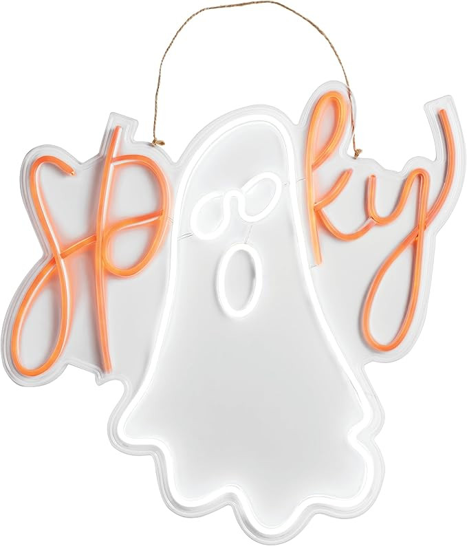 Mud Pie Halloween Neon Ghost Door Hanger | Amazon (US)