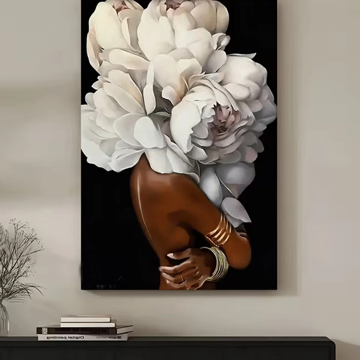 40*28，1Pc Christmas Themed Wooden Frame Canvas Print Poster, Happy New Year, Black Afro Woman F... | Wayfair North America