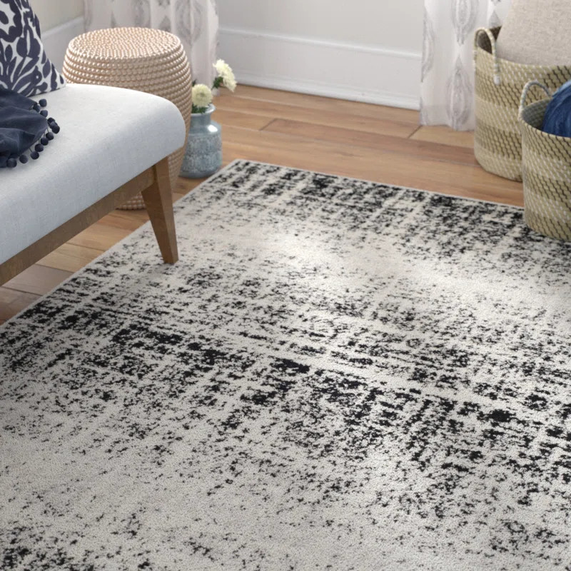 Genesy Area Rug in Black | Wayfair North America