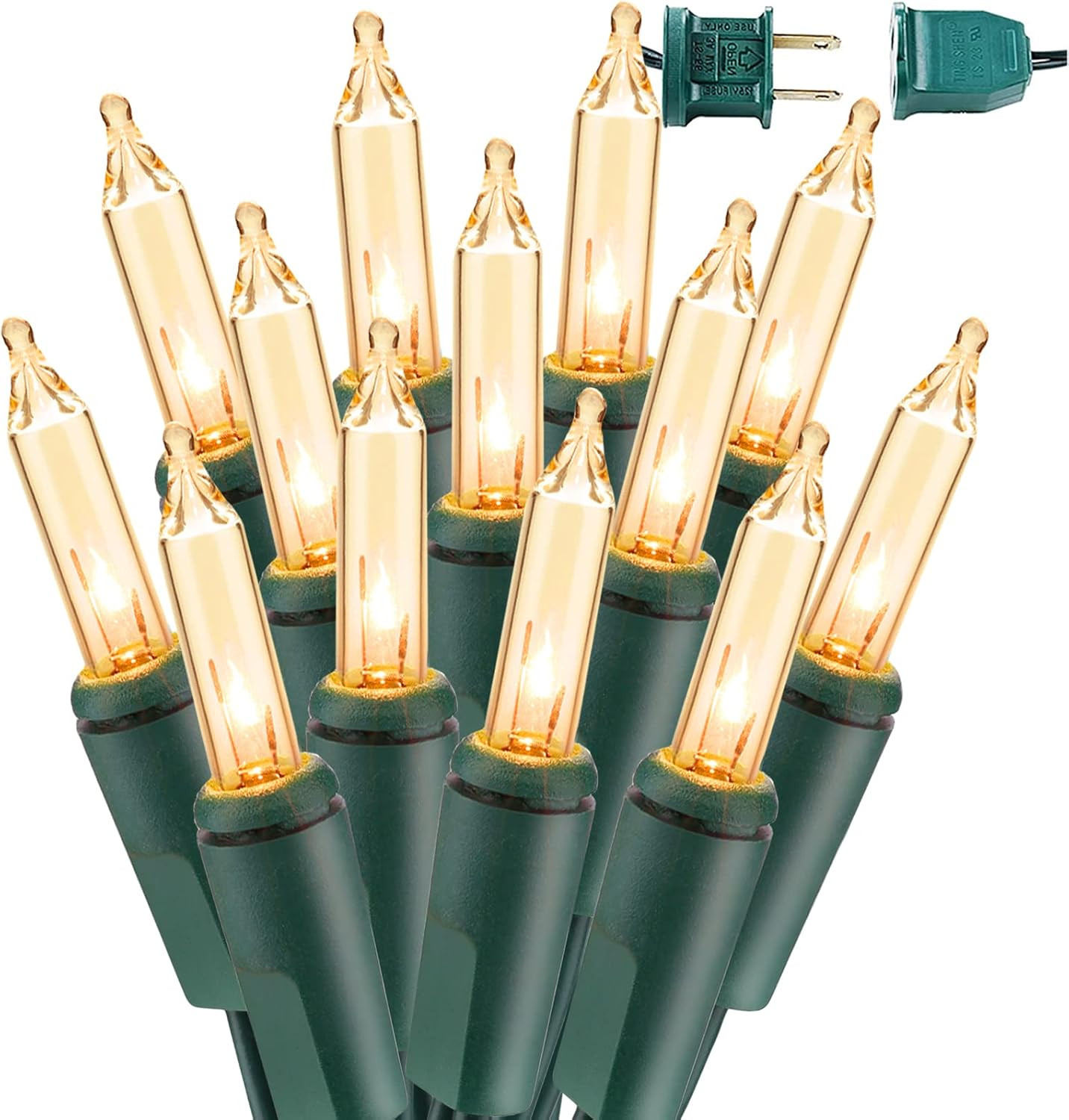 BrizLabs Incandescent Christmas Lights, 69.6ft 300 Count Soft White Christmas Lights Connectable,... | Amazon (US)