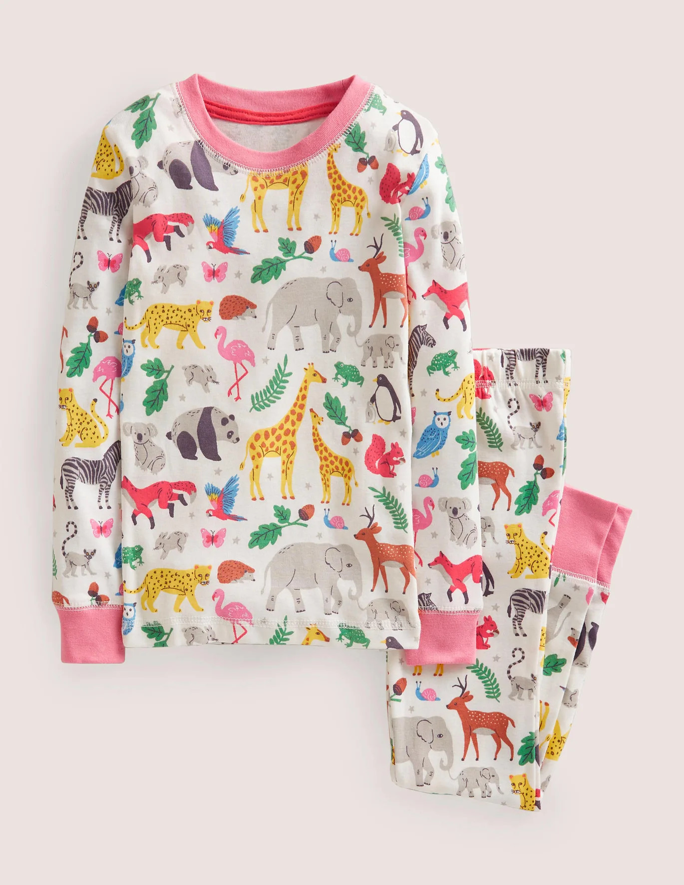 Snug Long John Pyjamas - Multi Global Animals | Boden (US)