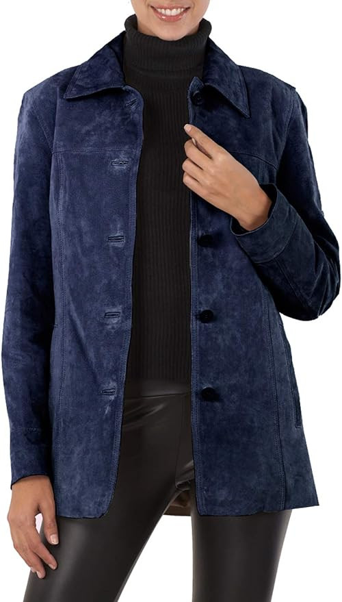 BGSD Women Anna Suede Leather Car Coat (Also available in Plus Size & Petite) | Amazon (US)