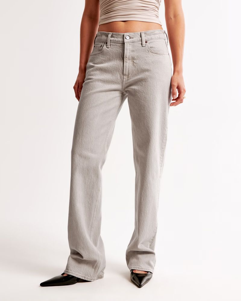 Low Rise Baggy Jean | Grey Jeans | Gray Jeans | Grey Pants | Work Wear Style  | Abercrombie & Fitch (US)