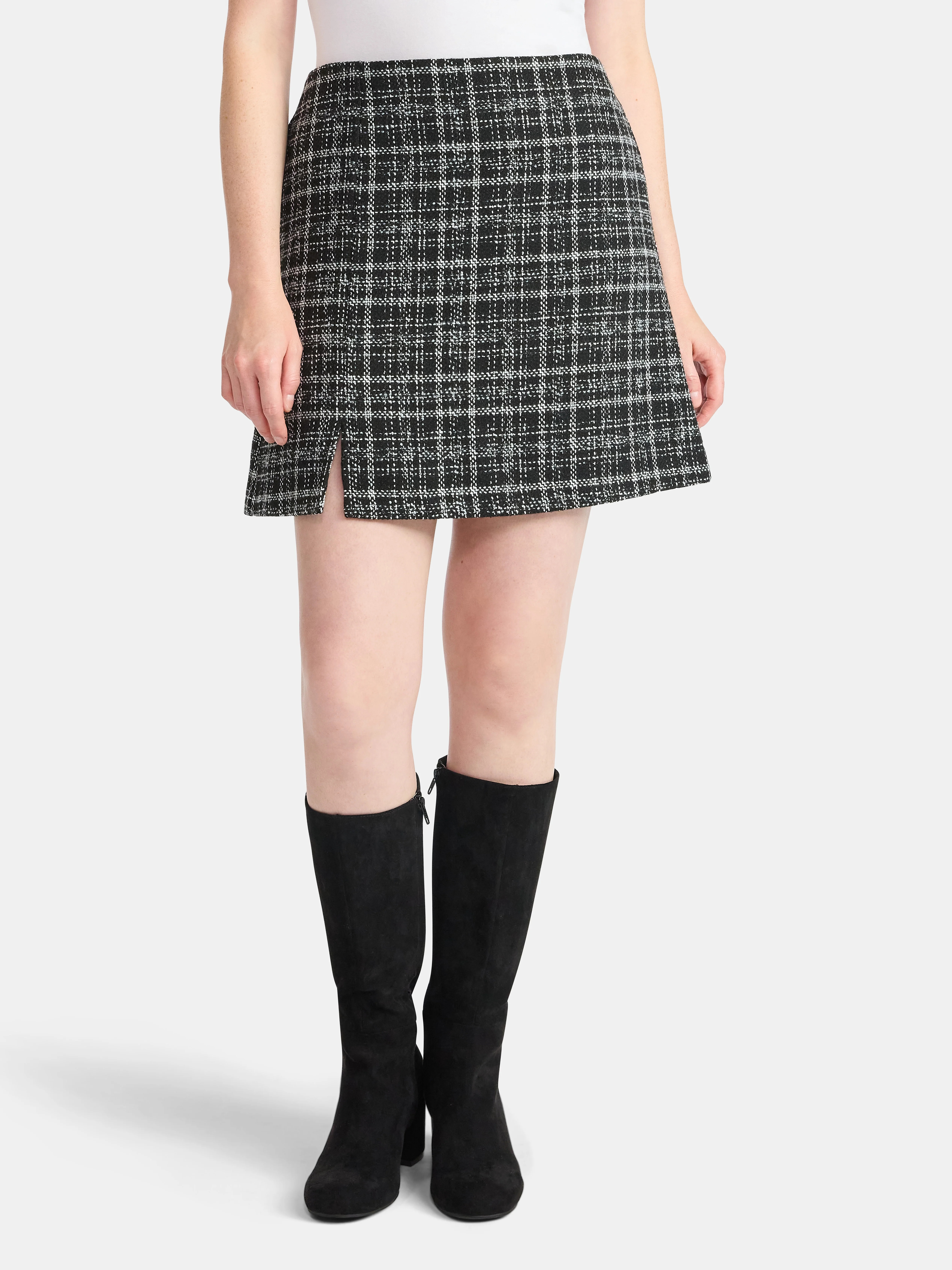 Time and Tru Women's Tweed Mini Skirt, Sizes XS-XXXL | Walmart (US)