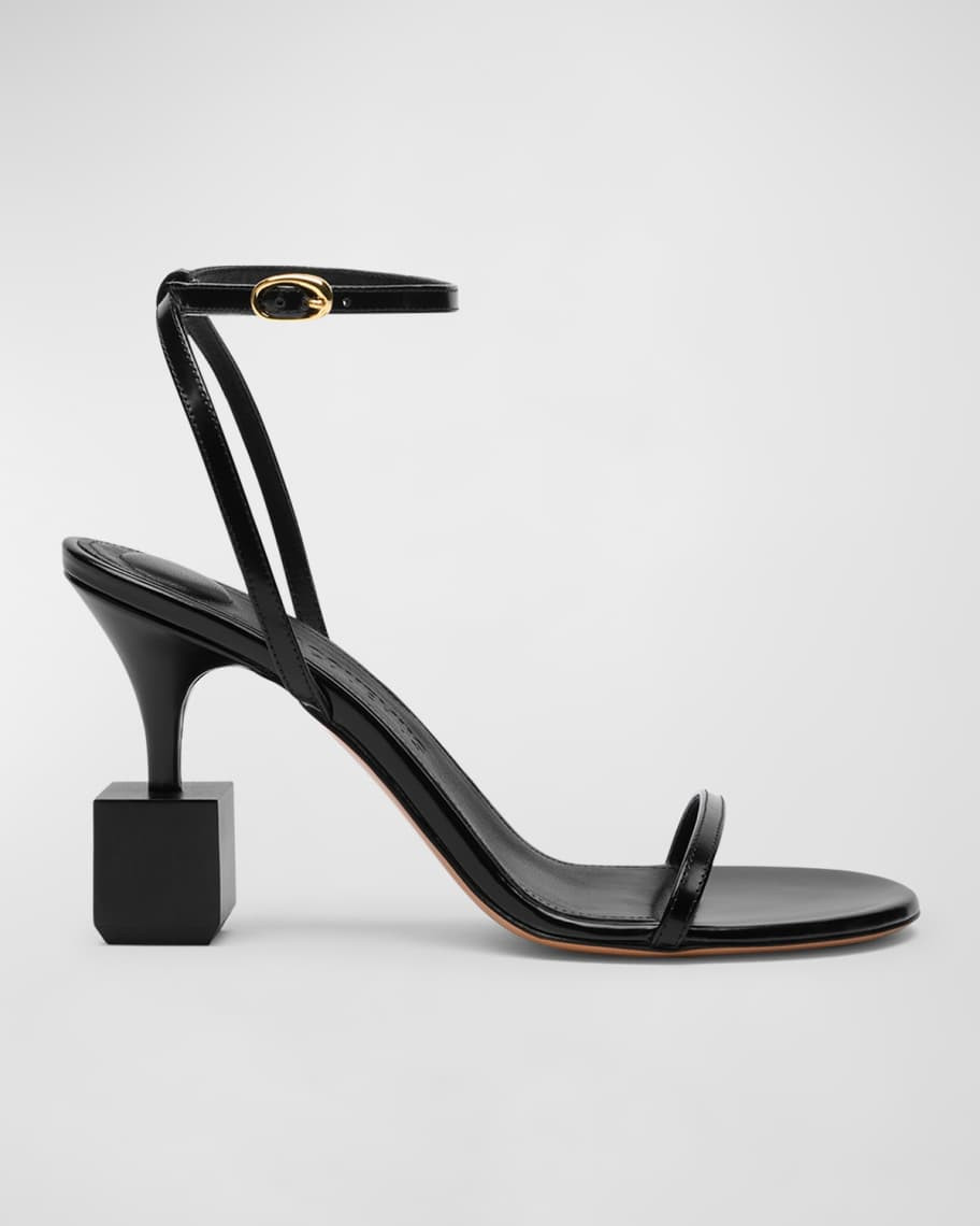 Jacquemus Lambskin Leather Ankle-Strap Sandals | Neiman Marcus