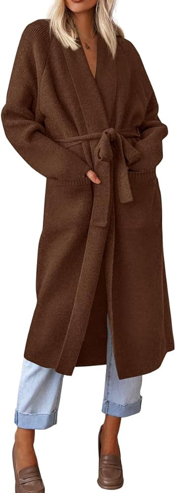 MASCOMODA Long Chunky Cardigan Sweaters for Women Open Front Oversized Casual Knit Fall Coatigan ... | Amazon (US)