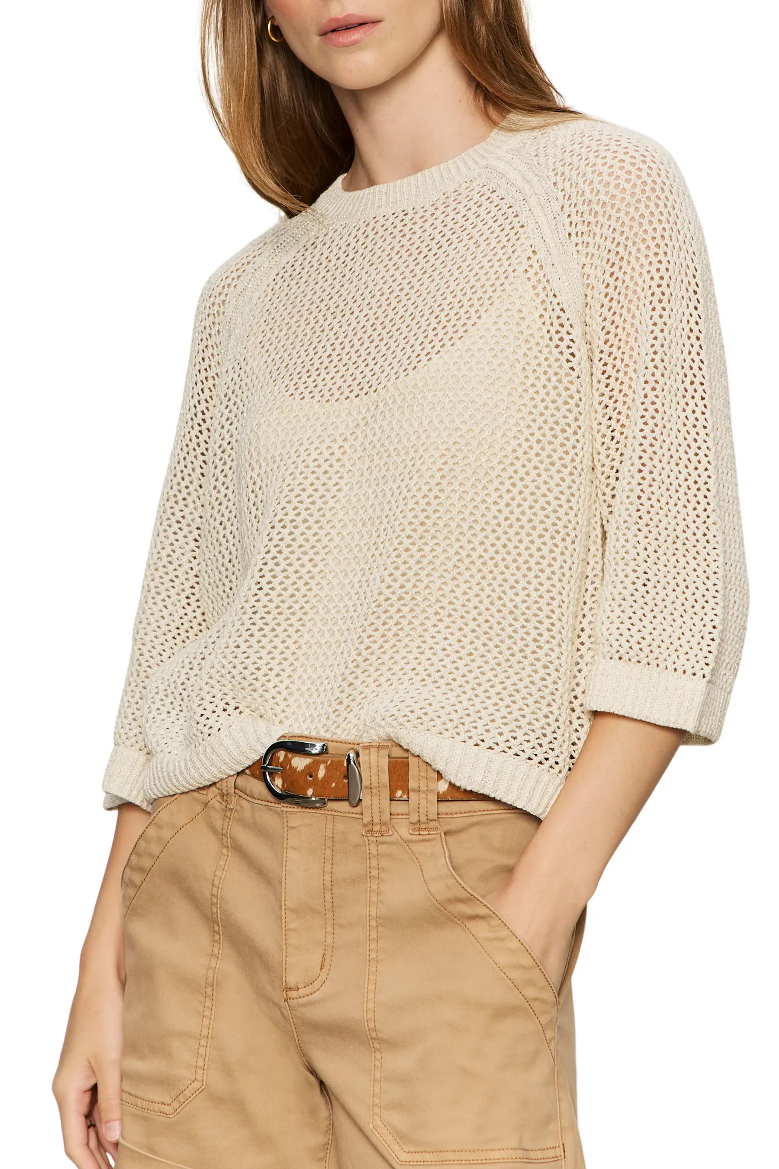 Metallic Openwork Sweater Top (Women) | Nordstrom | Nordstrom