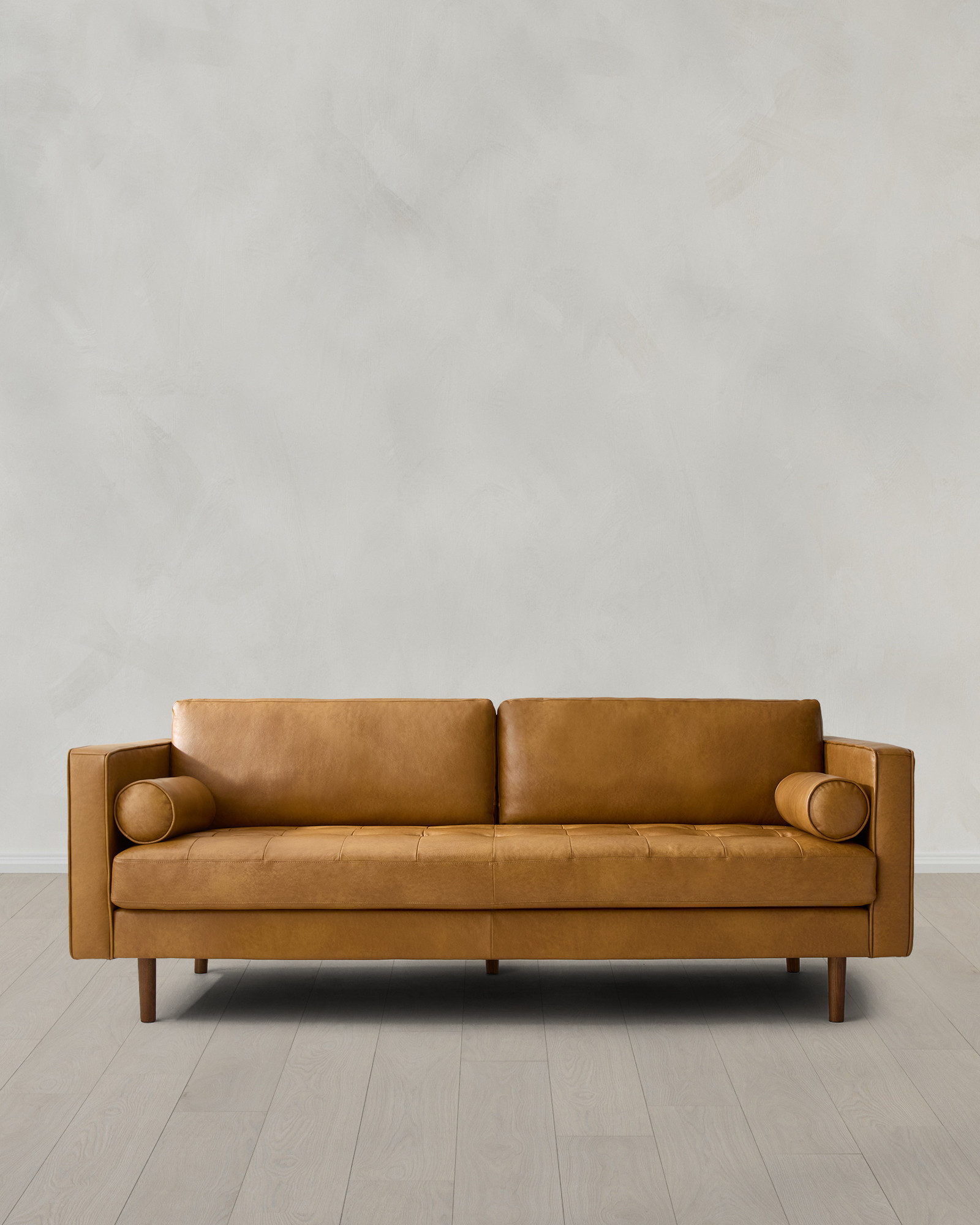 Quince | Italian Leather Midcentury Sofa in Chestnut | Quince