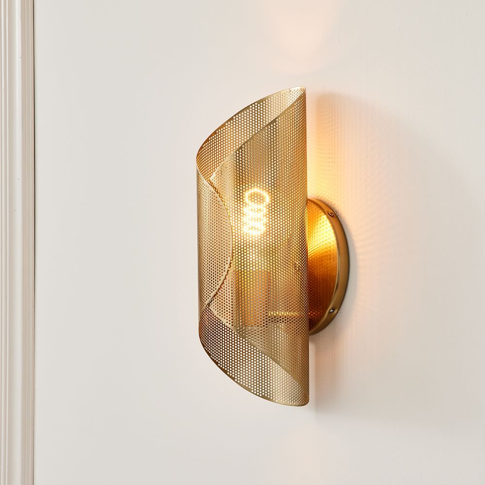 Curl Perforated Sconce | West Elm (US)