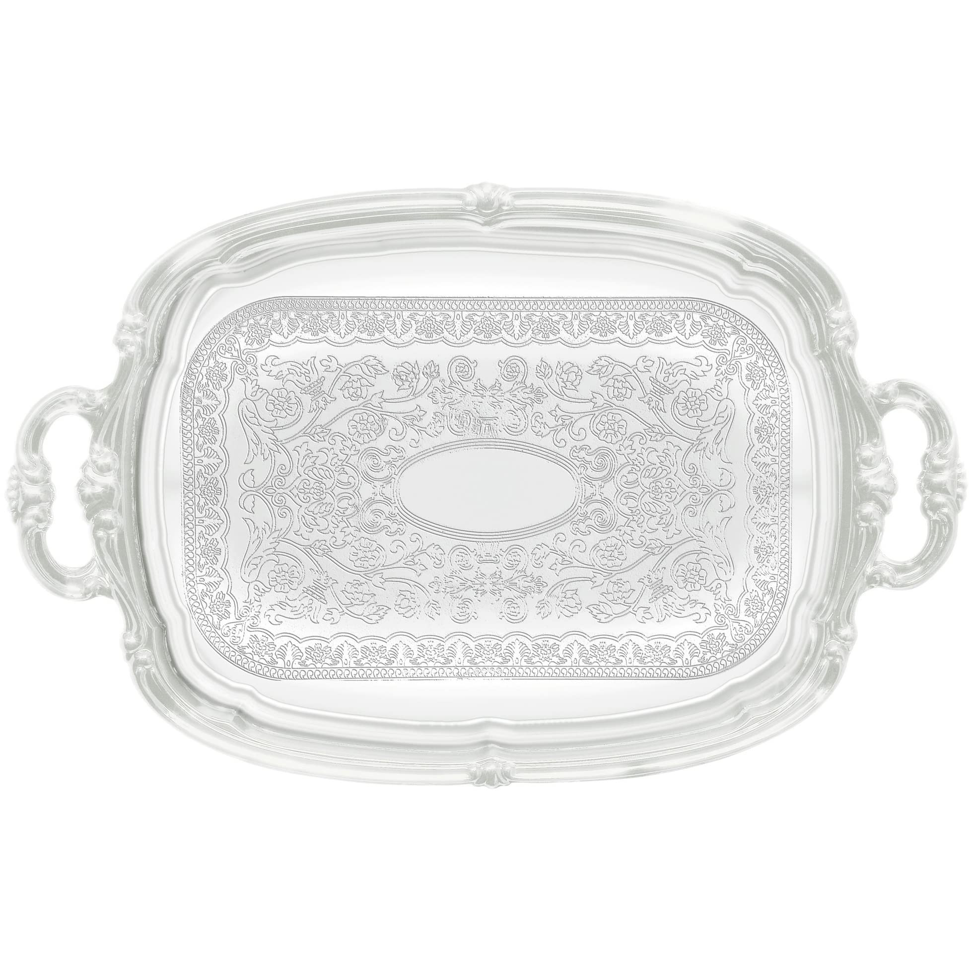 Winco CMT-1912 Oblong Tray with Integrated Handle, Chrome,Medium | Amazon (US)