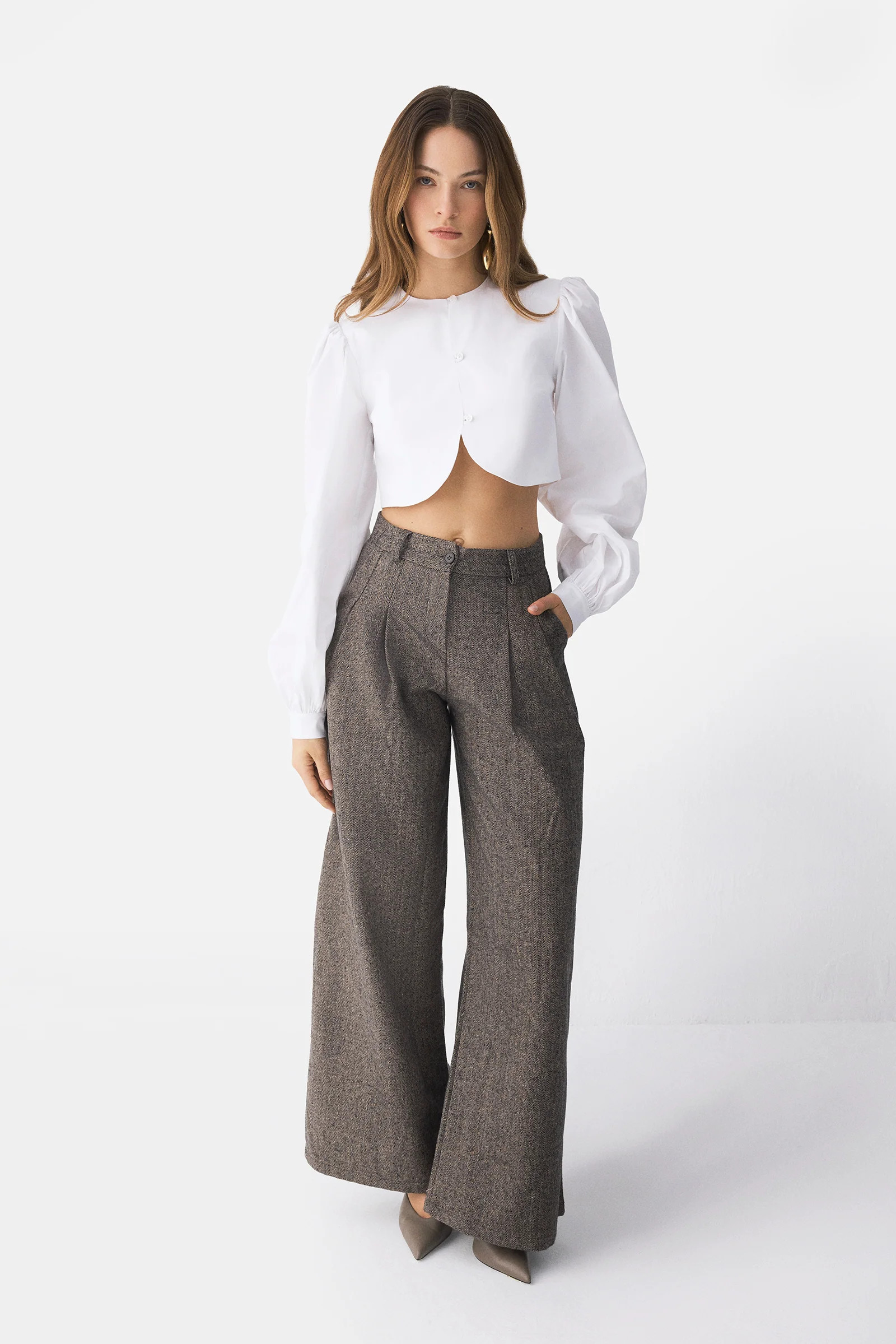 The Herringbone Trousers – High-Waist Wide-Leg Pants | PIRAL | PIRAL