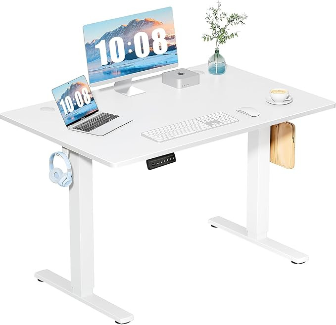 DUMOS Standing Desk with Whole-Piece Desktop Board, 48 Inch Ergonomic Adjustable Height Electric ... | Amazon (US)