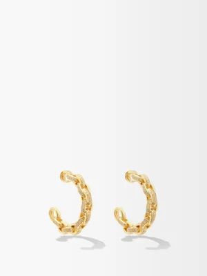 Diamond & 18kt gold chain-hoop earrings | Matches (US)