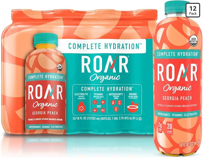 Roar Organic Electrolyte Infusions - USDA Organic - Georgia Peach - with Antioxidants, B Vitamins... | Amazon (US)