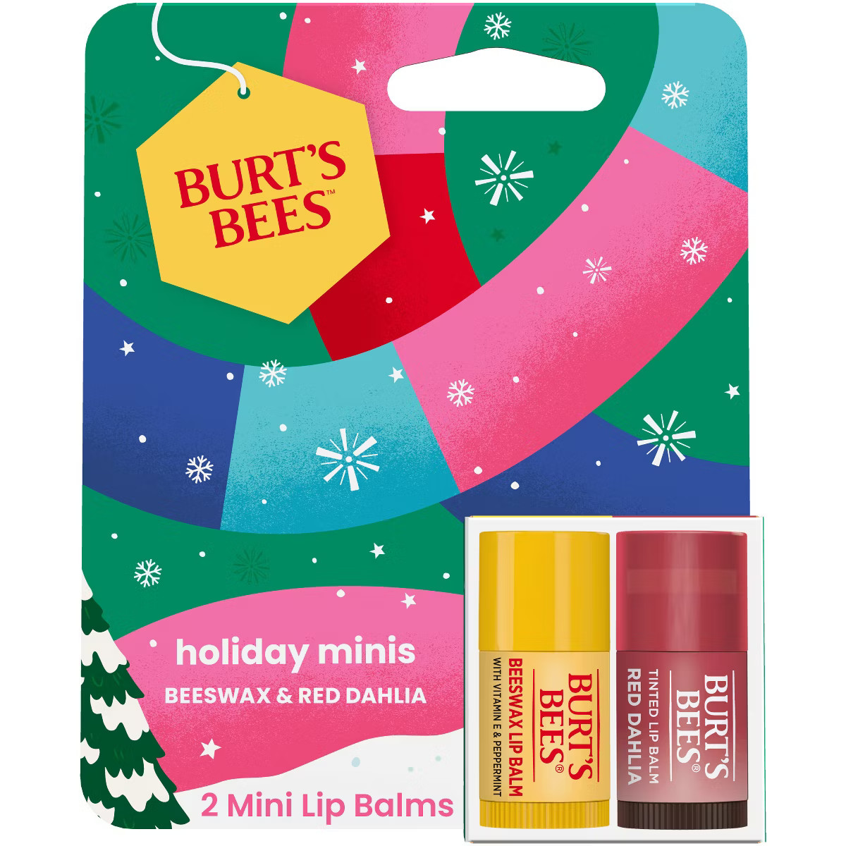 Burt's Bees Holiday Limited Edition Stocking Stuffer Mini Lip Balms - Beeswax + Red Dahlia - 0.04... | Target