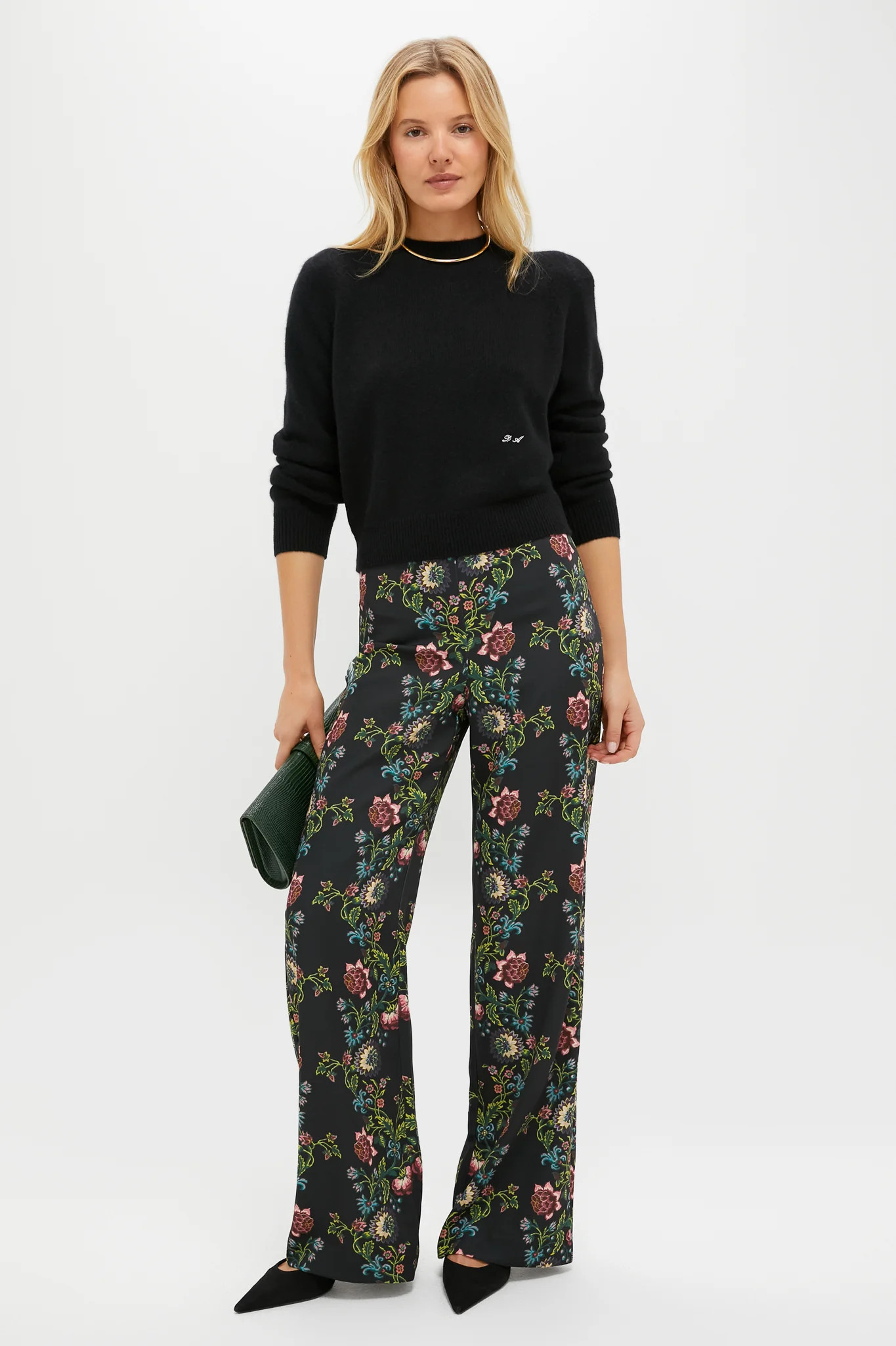 Midnight Moonflower Drapey Twill Erin Pants | Tuckernuck (US)