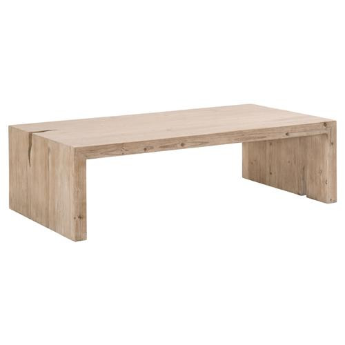 Gomer Rustic Lodge Grey Reclaimed Pine Wood Rectangular Coffee Table | Kathy Kuo Home