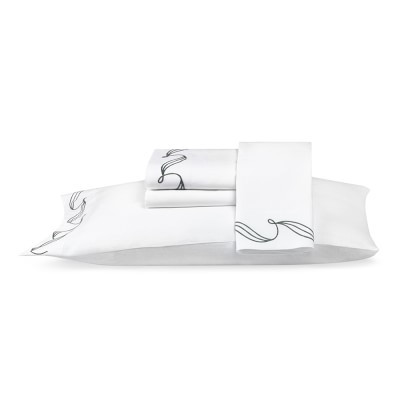 Leaf Embroidered Linen Sheet Set | Williams-Sonoma