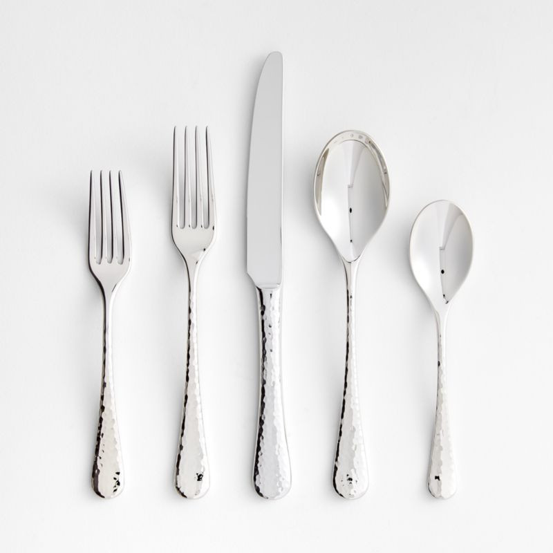 Caesna Texture 20-Piece Flatware Set + Reviews | Crate & Barrel | Crate & Barrel
