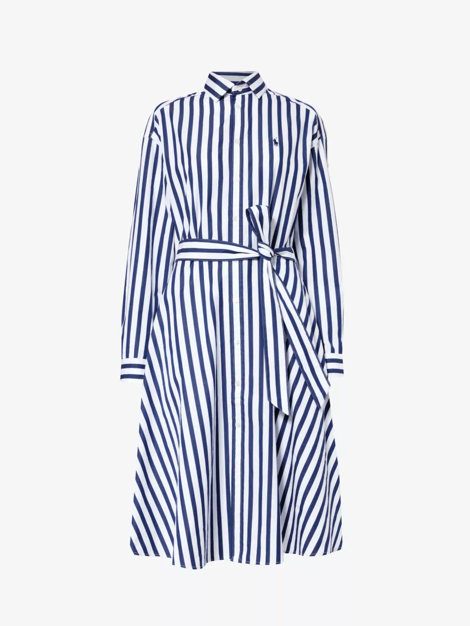 Day brand-embroidered cotton midi dress | Selfridges
