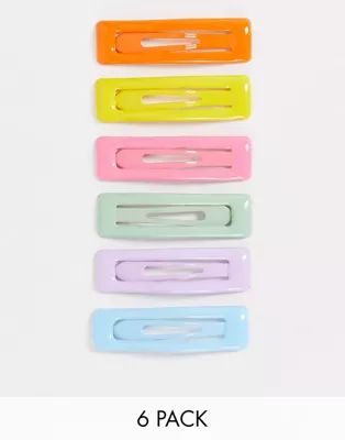 ASOS DESIGN pack of 6 snap clips in colours | ASOS | ASOS (Global)