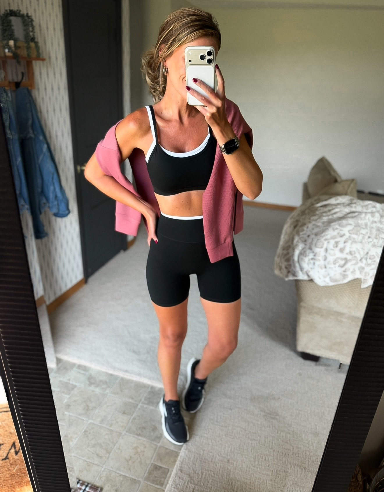 Workout faves. 
New set from Amazon. Love the layered look. These sneakers are worth the splurge IMO. So dang comfortable. 
Shoes/ tts
Set/ medium

#LTKActive #LTKOver40 #LTKSeasonal