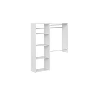Closet Evolution 36 in. W - 60 in. W White Wood Closet System WH18 - The Home Depot | The Home Depot