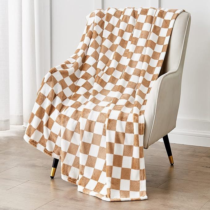 Edenleaf Checkered Blanket Flannel Throw Blankets Soft Cozy Checkered Grid Print Chessboard Gingh... | Amazon (US)
