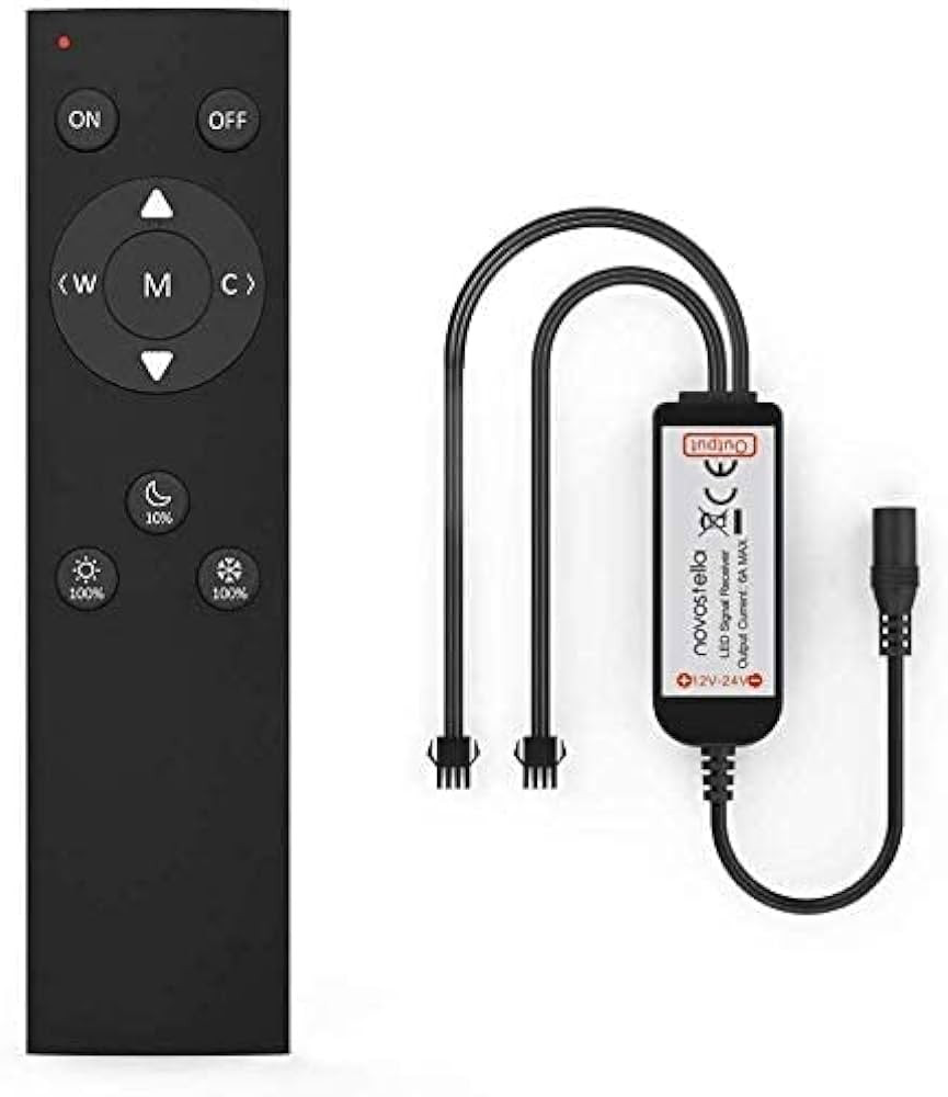 NOVOSTELLA 360° RF Remote Controller for 79ft Tunable White LED Strip Light Kit, Dimmable 3000K-... | Amazon (US)