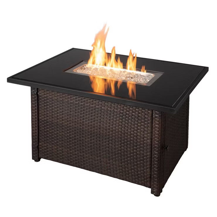 Endless Summer 44 x 32" Rectangular 40,000 BTU Liquid Propane Gas Outdoor Fire Pit Table w/ White... | Target