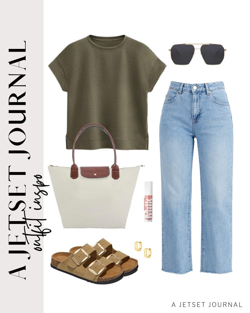 Many people are obsessed with GRAPENT’s jeans, which pair perfectly with a crewneck shirt. You can wear this outfit when running errands. This nylon tote bag pairs well with this look, along with Project Cloud leather flat sandals.

#LTKSeasonal #LTKSaleAlert #LTKTravel
 

 