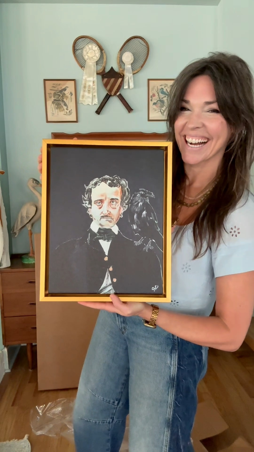 Soooo excited to share these prints of my paintings with you!! This is Edgar Allan Poe - he is so perfect for spooky season! 🐦‍⬛

#LTKstorytime #LTKHome #LTKSeasonal