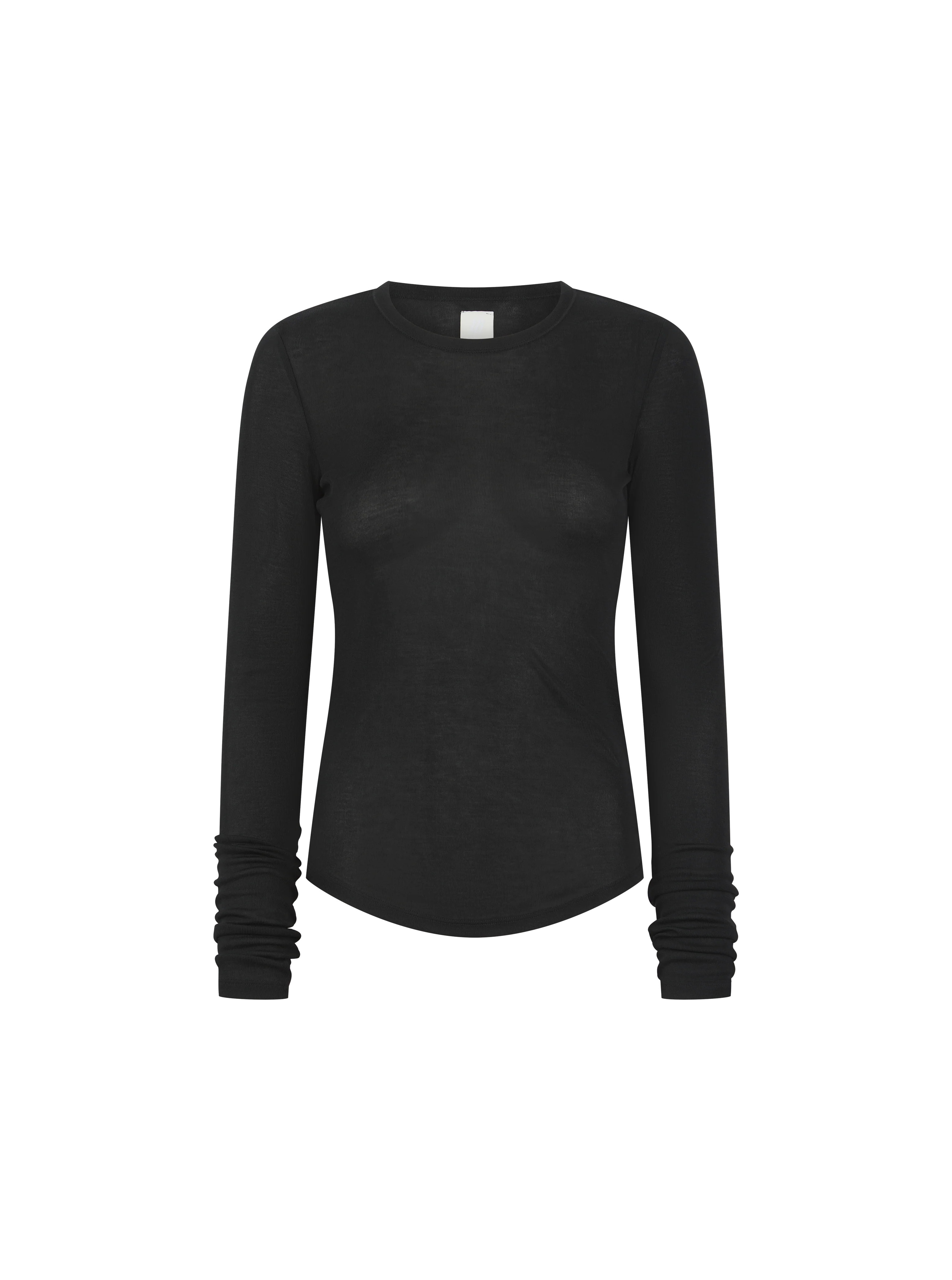 Stacked Long Sleeve Top - Black | Maebe