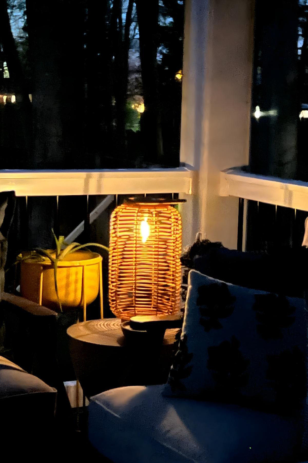 An easy outdoor update. This solar lantern adds a soft glow and looks great by a plant stand and on our outdoor concrete side tables. 

 #ltkhome #outdoordecor #porchdecor #patiodecor #outdoorlighting #solarlighting #cozyoutdoor #LTKHome