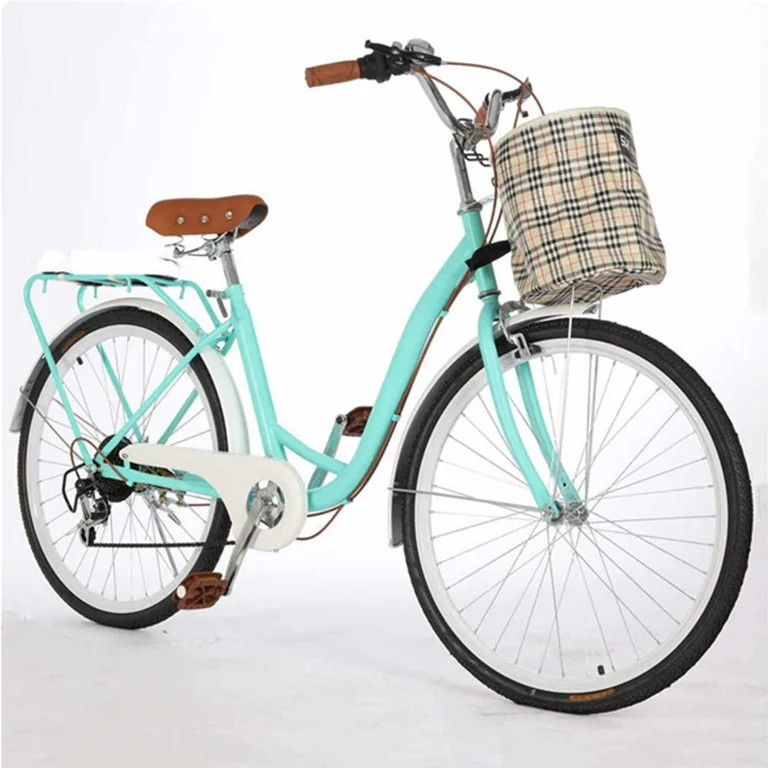 Dinling 24-Inch Beach Cruiser Bike for Women,Shimano 7 Speed,Green | Walmart (US)