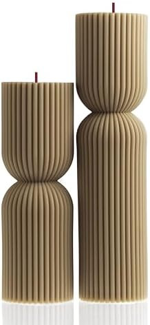 LAWA Hourglass Pillar Candle - Large Beautiful Handmade Pillar Scented Soy Wax Candle Elegant Bub... | Amazon (US)