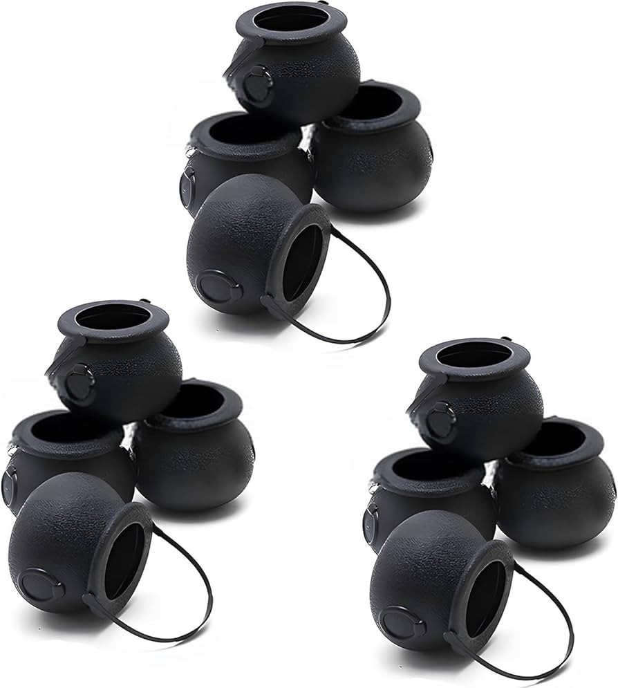 happylain Black Cauldron with Handle - 3 Inch Mini Plastic Candy Kettle Bucket for St.Patrick's D... | Amazon (US)