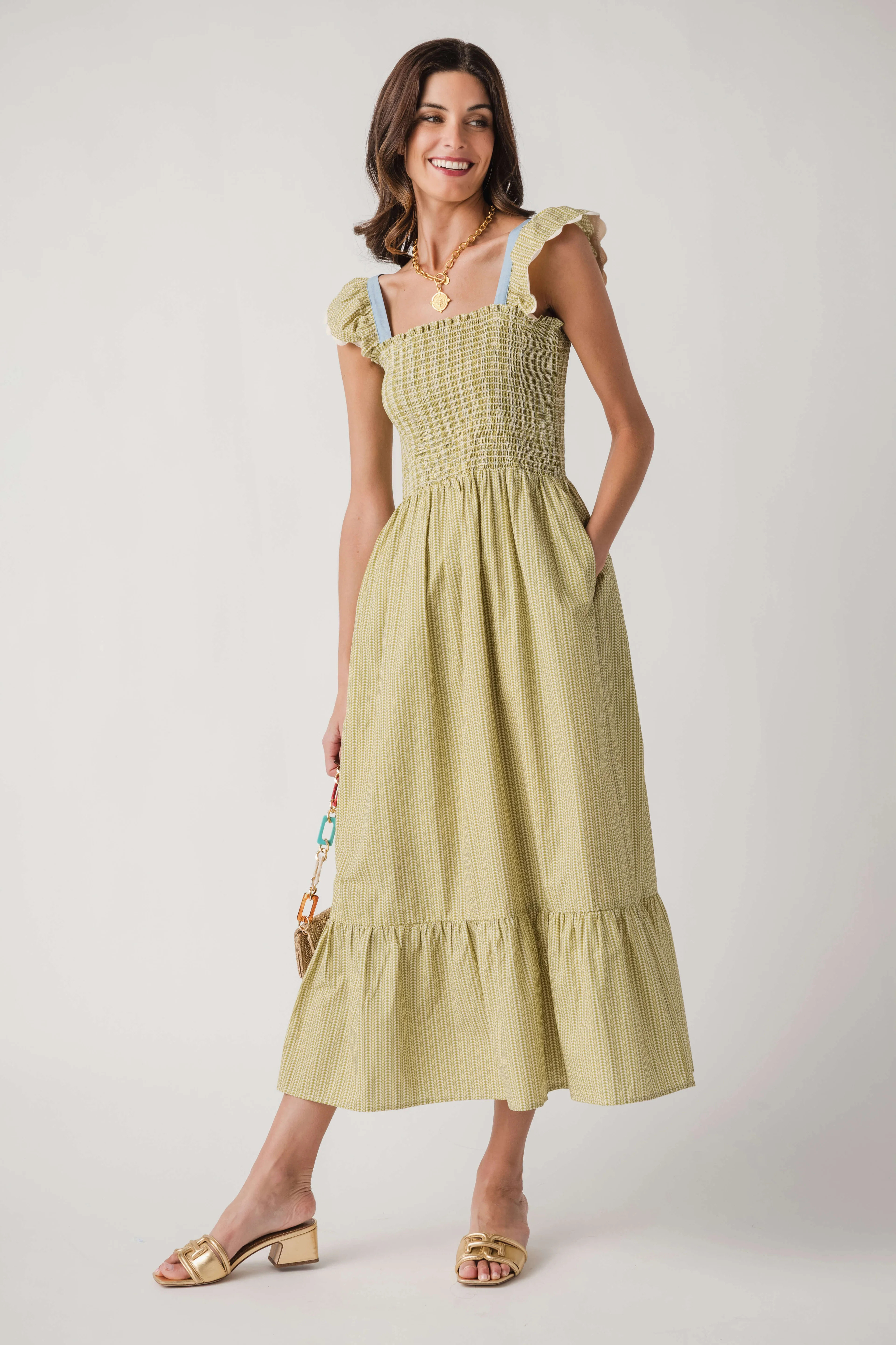 THML Smocked Bodice Maxi Dress | Social Threads