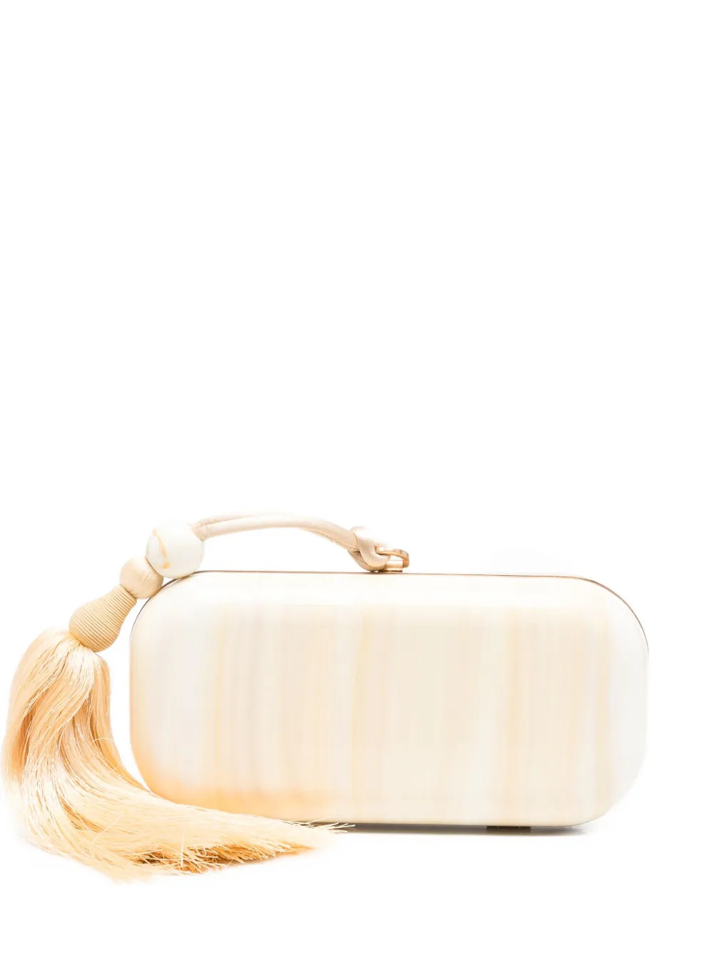 Cult Gaia Small Yasmin tassel-embellished Clutch Bag | Neutrals | FARFETCH UK | Farfetch Global